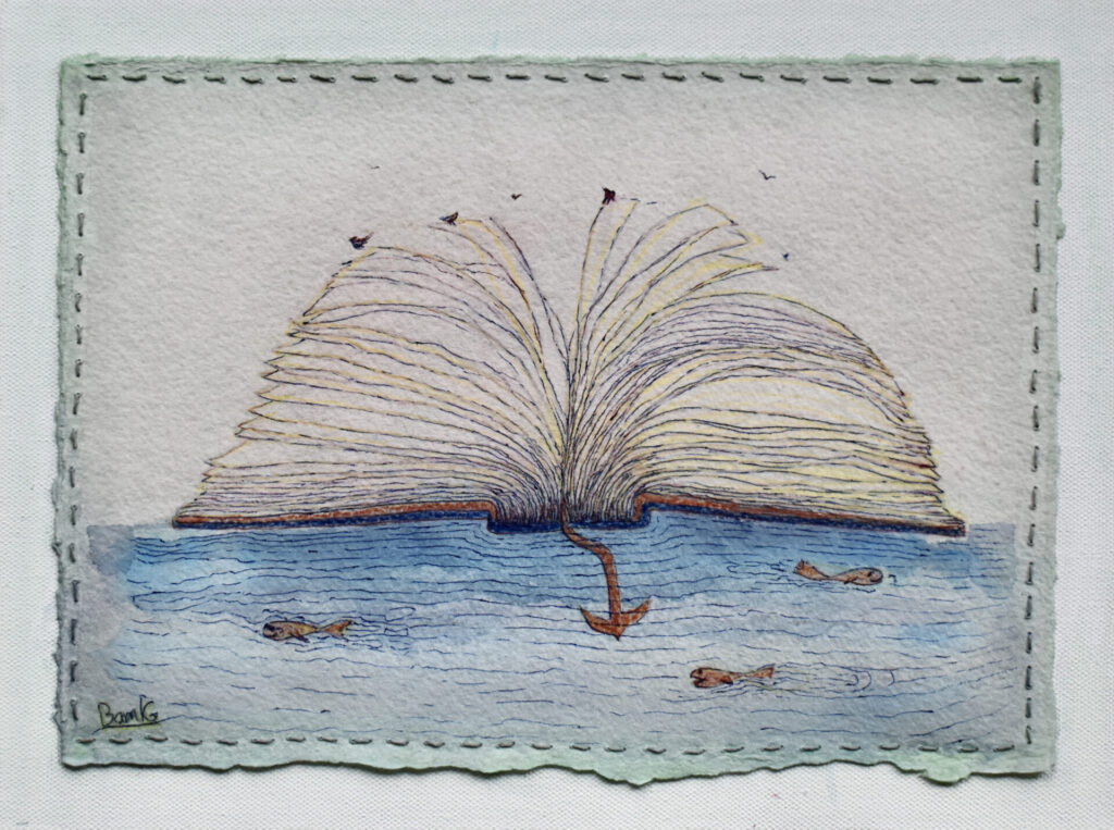 Book-boat, Birds & Fish